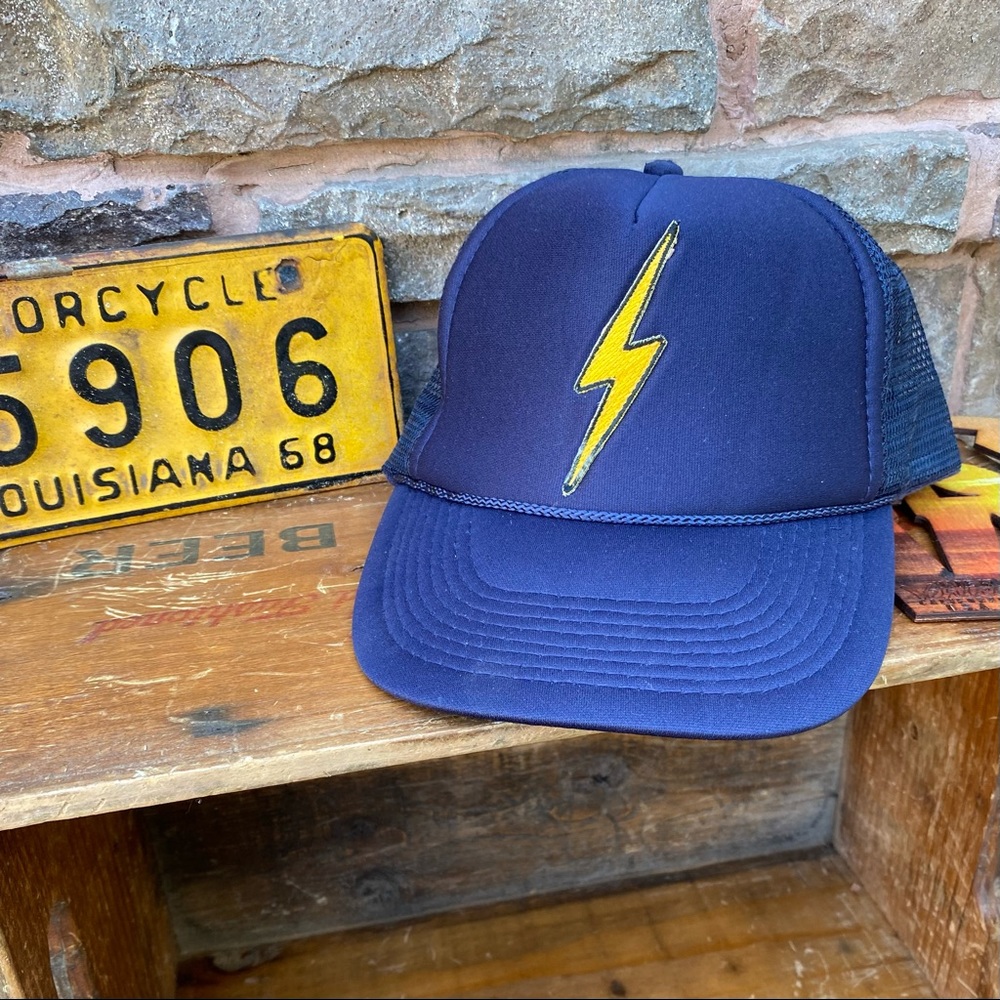 Aviator Nation Navy Vintage Bolt Trucker Hat Unisex O/S